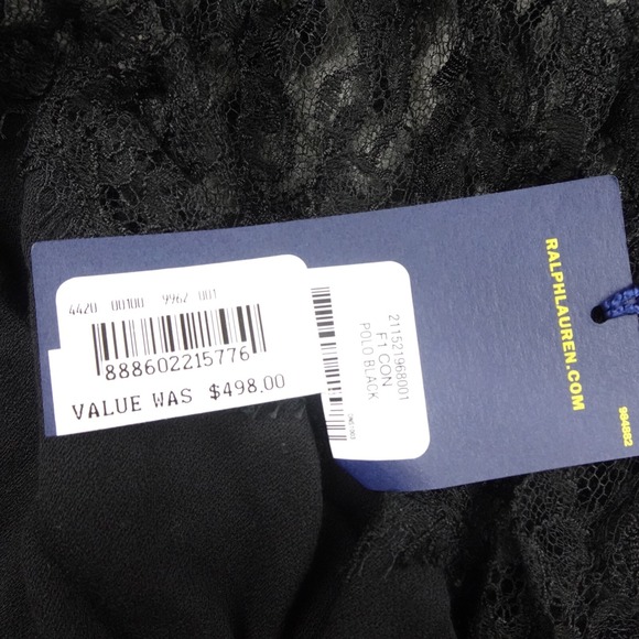 Polo Ralph Lauren Dress Womens 6 Lace Top Black Belted Lined Sleeveless Shift F - Picture 9 of 14